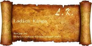Ladics Kinga névjegykártya